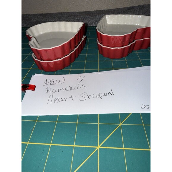 Rose Levy Beranbaum Sweetheart Bakeware Heart Shaped Dish Ceramic Set of 4 Crème - Picture 14 of 14